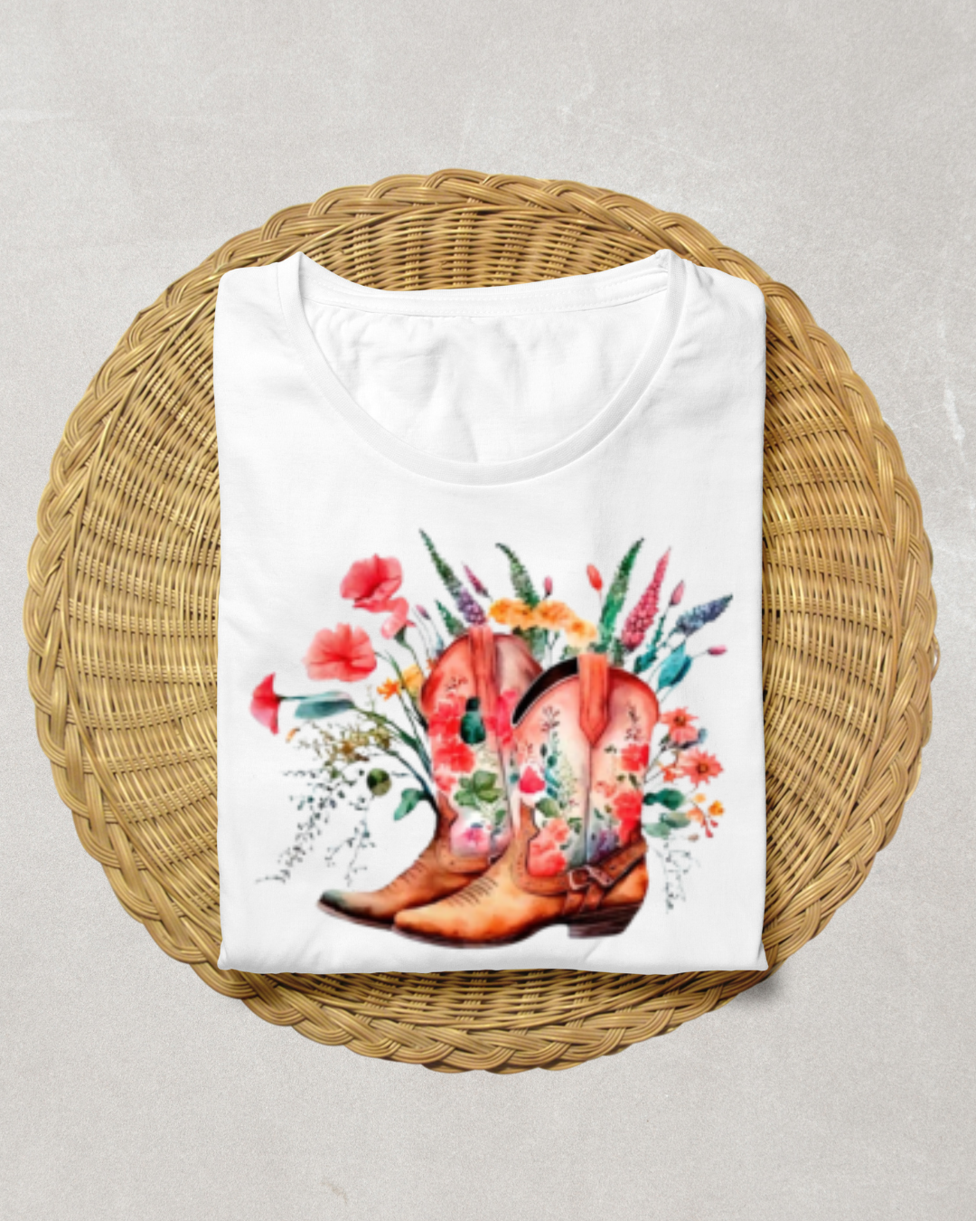 T-Shirt Cowgirl flowers